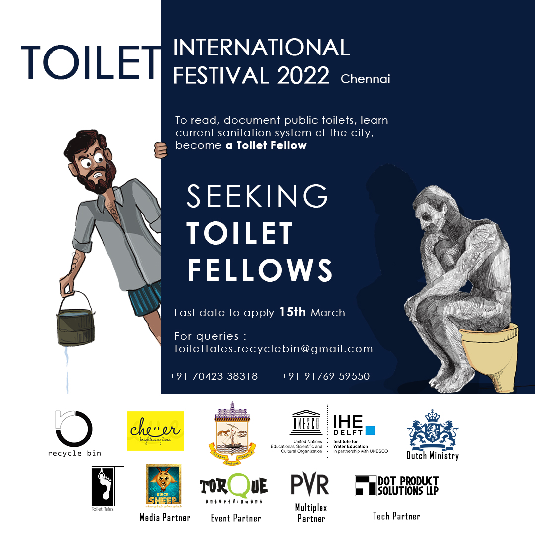 RecycleBinTVM's tweet photo. Register soon!
Attention enthusiastic fellow beings! Want to learn various aspects of the sanitation network and conditions of Chennai city? Apply for the Toilet Fellowship 2022. 
Registration Link : 
https://t.co/H2sGxQPH1w https://t.co/KNK3yingF6