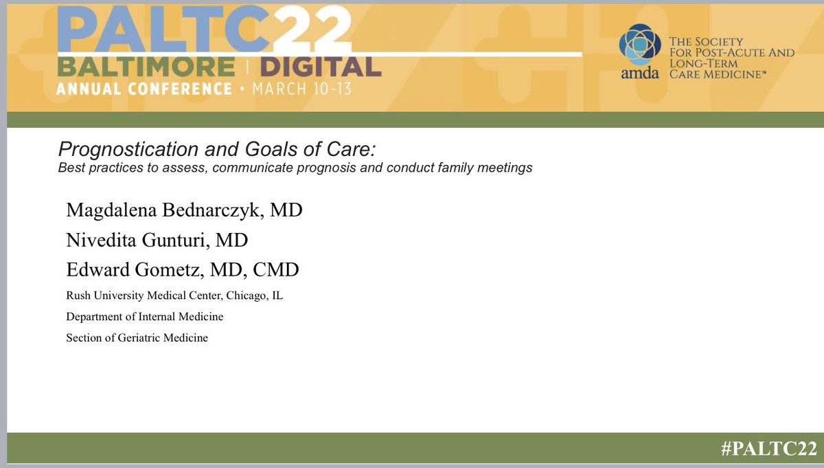 RushGeriMed's tweet photo. Great representation by @RushGeriMed fellows, faculty &amp; alumni @AMDApaltc. The #paltc setting is as important as the hospital &amp; clinic setting, with its own unique challenges and successes. Never stop learning &amp; innovating! #paltc22 https://t.co/puEycsW6wt