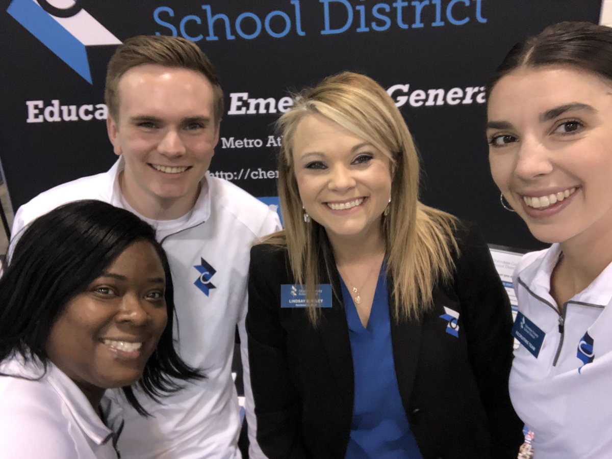 Still looking for a teaching job? Come see us today at the METRO RESA job fair at the Georgia International Convention Center. 10-2! <a href="/CherokeeSchools/">Cherokee Co. Schools</a> #CCSDFam