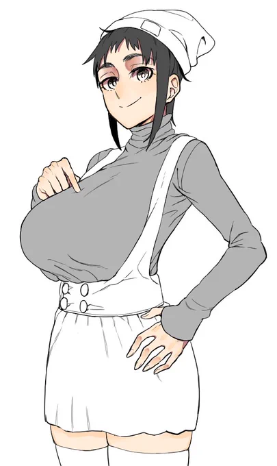 僕の絵の乳の大きさと頭身が比例する検証再掲にょん子…10頭身くらいある^^ 