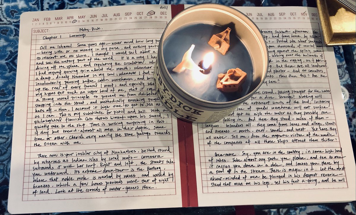 Moby-Dick, with Moby-Dick scented candle