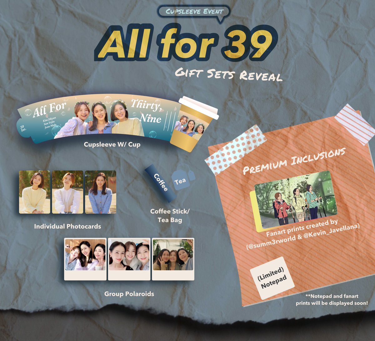 ThirtyNineIntl's tweet photo. π· All For 39 Cup Sleeve Event π·
Filipino Fans of Thirty, Nine. Here is the reveal of the gift set inclusion for Cupsleeve event. There will only be 25 slots, 15 for basic set and 10 for premium set. Hurry before slots run out!!
Order form
https://t.co/BB6SaJ33Z6
#Allfor39 https://t.co/4hOvQltYiQ