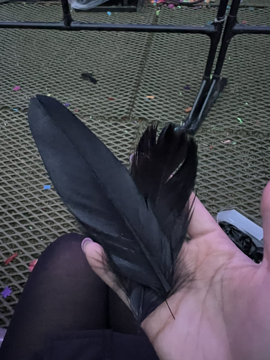 Yerimakoo's tweet photo. The Black Swan feather was fly to me but im in front of the main stage????🤣🤣🤣 https://t.co/VFHo1s0mnm
