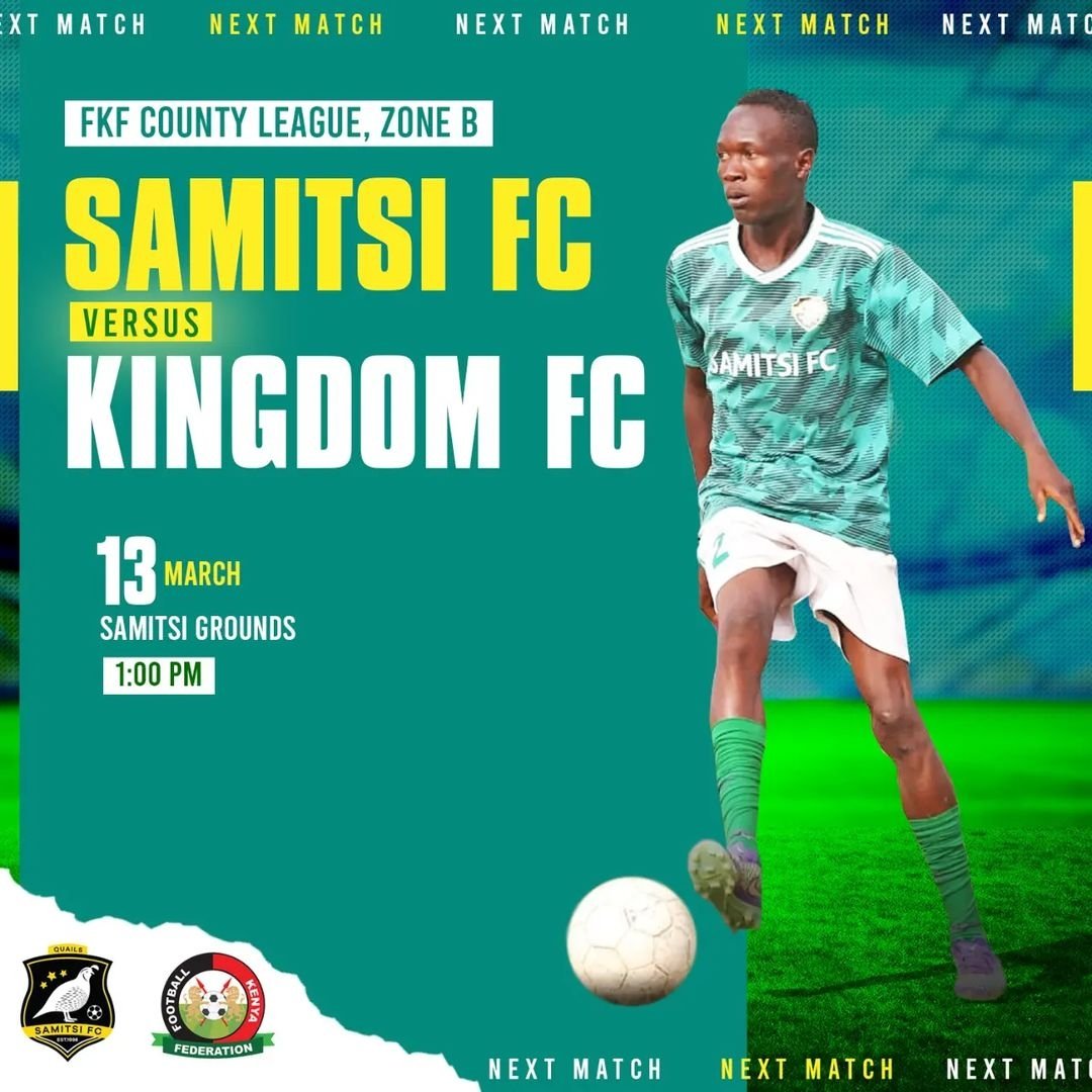 allanwanga_'s tweet photo. Tomorrow, Sunday 13th March we go support Samitsi FC as they play Kingdom FC in the Western FKF County League, Zone B at Samitsi Grounds. Kickoff is 1pm sharp. I will be there ! 

#Samitsifc #TheQuails #Samitsi #TeamWanga https://t.co/4mtJ3MZFqg