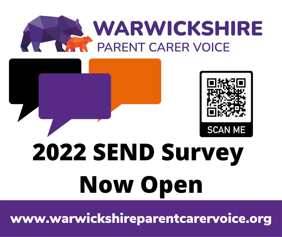 Don't forget to fill in our SEND survey (and share), this will guide our planning for the next year and provide the evidence of parent carer views for our reps to use in the strategic meeting. The more views the better 🙂 smartsurvey.co.uk/s/WPCV2022Surv…