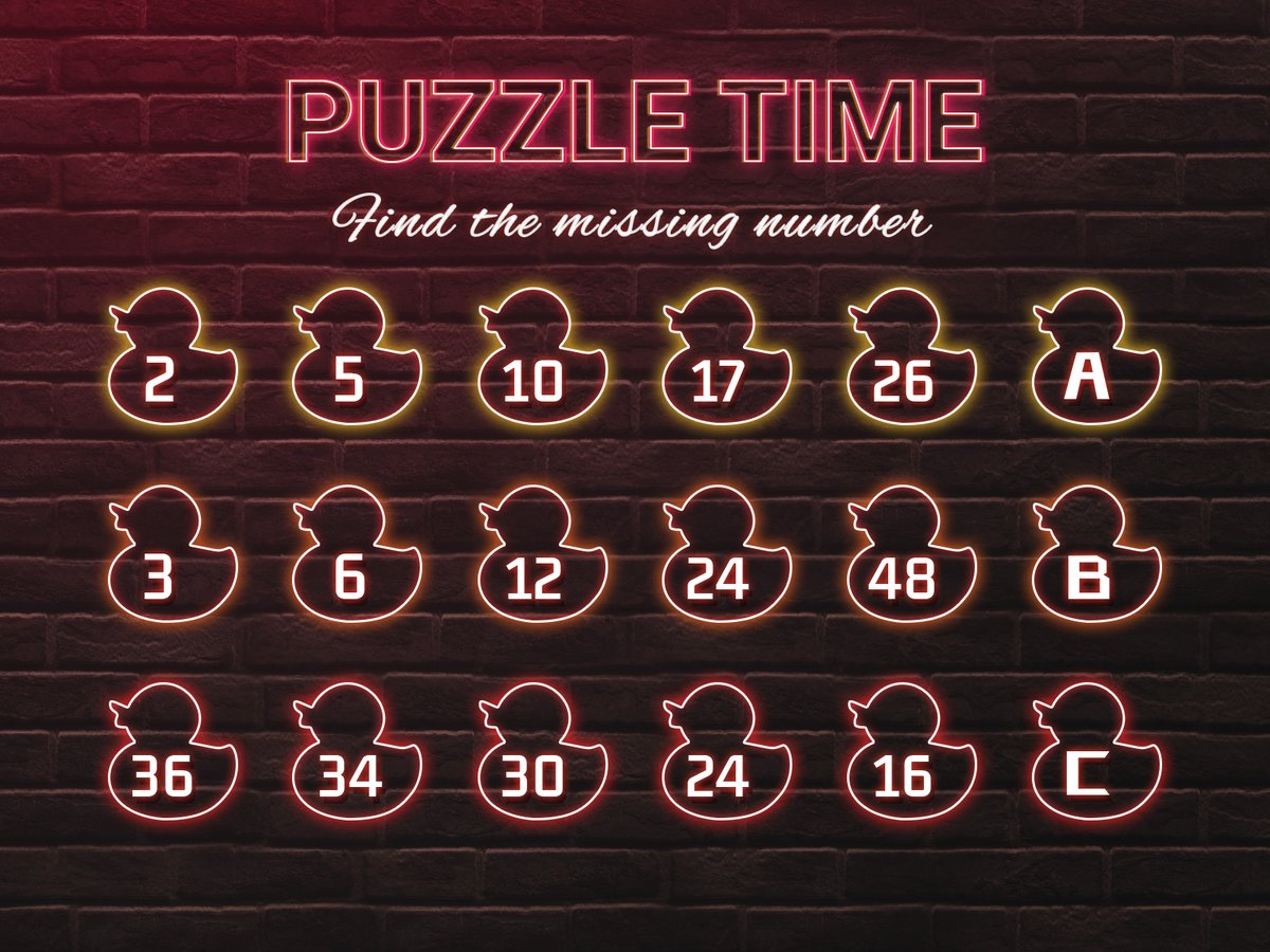 💥PUZZLE TIME💥3D Printing makes us smarter. Try to solve this math puzzle and Win the Raspberry Pad 5. 
✌️To WIN: 
1️⃣ RT &amp; like；
2️⃣ Leave your answer for A, B &amp; C in the comment below；
🎁Prize: Raspberry Pad 5 * 4

#bigtreetech #3dprinting #3dprinter #giveaway #contest #gift