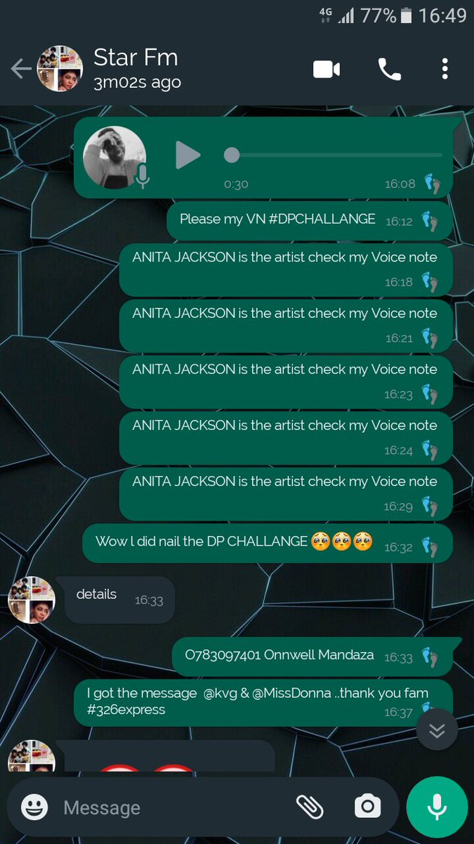 Onnwell_TheOne's tweet photo. Yesterday l cracked the DP CHALLENGE on #326express on @StarfmZimbabwe with the 2 beautiful ladies @kvgroyalty & @MissDonna001 ...they way l was broke & needed Data ..then this happened.. am always tuned in to @StarfmZimbabwe https://t.co/sSbarXUXcy
