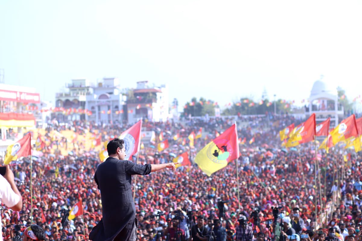 PradyotManikya's tweet photo. Some more pictures of a small rally in Tripura ! Media ? @ShekharGupta @sardesairajdeep @RatnadipC @Nidhi @WasbirH https://t.co/vlQuyoYRGe