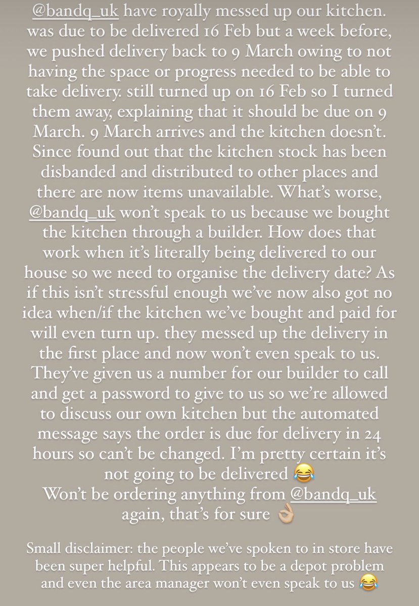 eekeefe's tweet photo. @BandQ can someone get in touch to sort out this absolute mess? Noting that I’m the person who has paid for the kitchen and who’s house it’ll be delivered to 🤦🏼‍♀️ https://t.co/vFTGZOAZvz