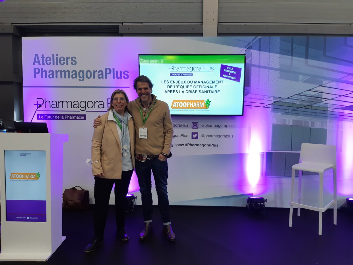 Atoopharm's tweet photo. Démarrage du cycle management et recrutement de l’équipe officinale par Atoopharm : 
les enjeux du management de l'équipe officinale après la crise sanitaire #PharmagoraPlus avec Marie-Hélène Gauthey et Yves Poulain https://t.co/Yycc3t94eC