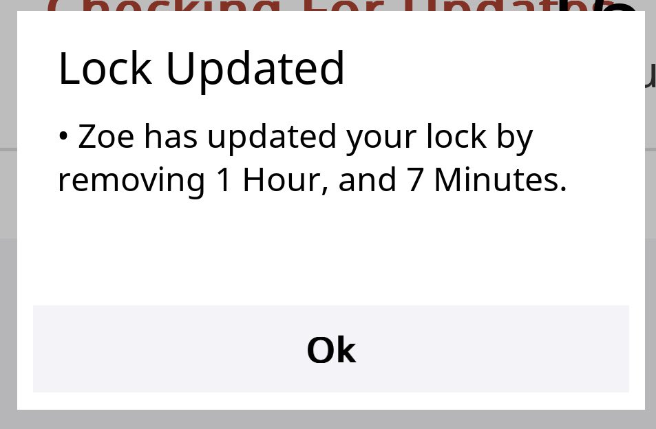 GentleChastity's tweet photo. Two updates this night:
First:
Zoe removed 1h and 7 minutes 😃…
But second - a few hours later she added 1 day, 11h and 46 min 🙈
So actual 6 days and 6 minutes to go -> Fr: 18.3. 11:23 🙈
#chastity #chastikey #kg #keuschhaltung #horny #flr #femdom #keyholding https://t.co/p92oVfXlyi