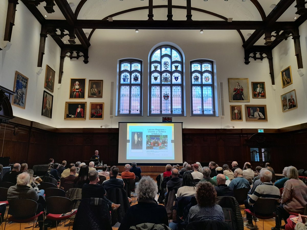 And the #InternationalBagpipeConference has started in the beautiful King's Hall at Newcastle University...
