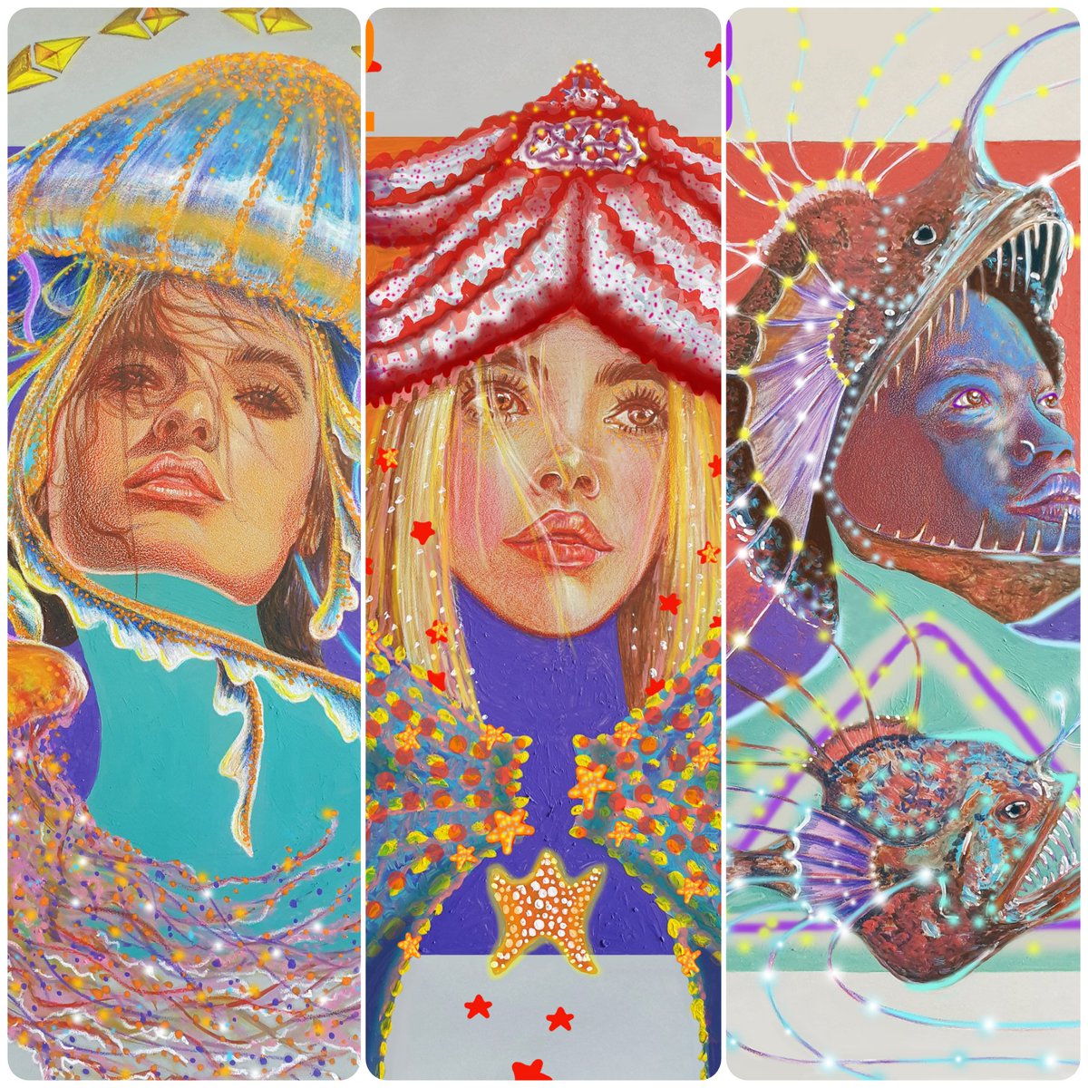 SID_AREPO's tweet photo. There are still 1 more hats, 1 symbols, before merging into a special tongue number 15. 🟥 meet tomorrow.
#11.Miss.jelleyfish ⭕
#12.Miss.starfish ❌
#13.Miss.Anglerfish 🔺️
#14.Miss........? 🟥
#15.(special) 
1/1handdraw

https://t.co/WsN7w4mn3z

#NFTCommumity #NFTcollections https://t.co/yhRlD9dKbb