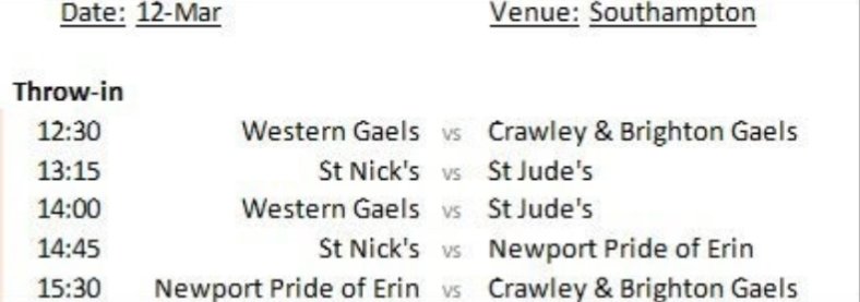 Crawley & Brighton Gaels (@crawleybtngaels) on Twitter photo GAME DAY:
Best of luck to our men's team who take on <a href="/BristolGAA/">Bristol Harps GAC</a> and @PrideOfErin_GAA in the first two rounds of the Gloucester League in Southampton this afternoon! 💚💪🏼 GAME DAY:
Best of luck to our men's team who take on <a href="/BristolGAA/">Bristol Harps GAC</a> and @PrideOfErin_GAA in the first two rounds of the Gloucester League in Southampton this afternoon! 💚💪🏼