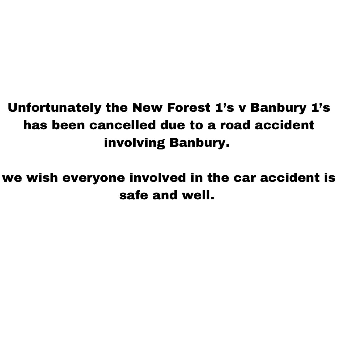 Game Announcement for New Forest vs Banbury.