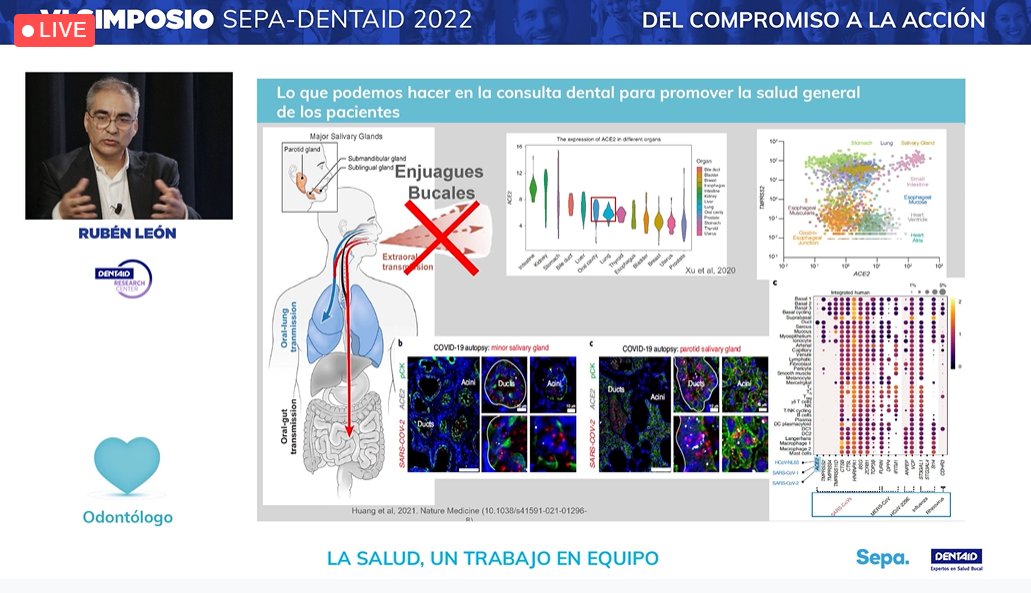 dentaid_es's tweet photo. El Dr. Rubén León de #DENTAIDResearchCenter apunta que “estudios clínicos con un número importante de pacientes demuestran que enjuagues con #CPC logran bajar la carga viral en saliva del virus #SARSCoV2” @SEPAperiodoncia #SimpSepaDENTAID https://t.co/5hBgmQxLCB