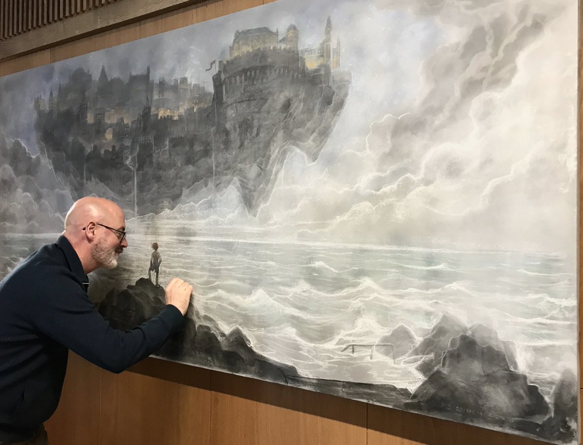 PJLynchArt's tweet photo. So nice to visit my drawing of the floating island of Laputa from Swift’s ‘Gulliver’s Travels’ in Dun Laoghaire’s LexIcon library where I drew it over a weekend in 2018.
It’s in need of a touch up. I’ll bring my chalks next time.
#LexiconLibrary #PJLYNCHArt #JonathanSwift https://t.co/mspsPqlYIC