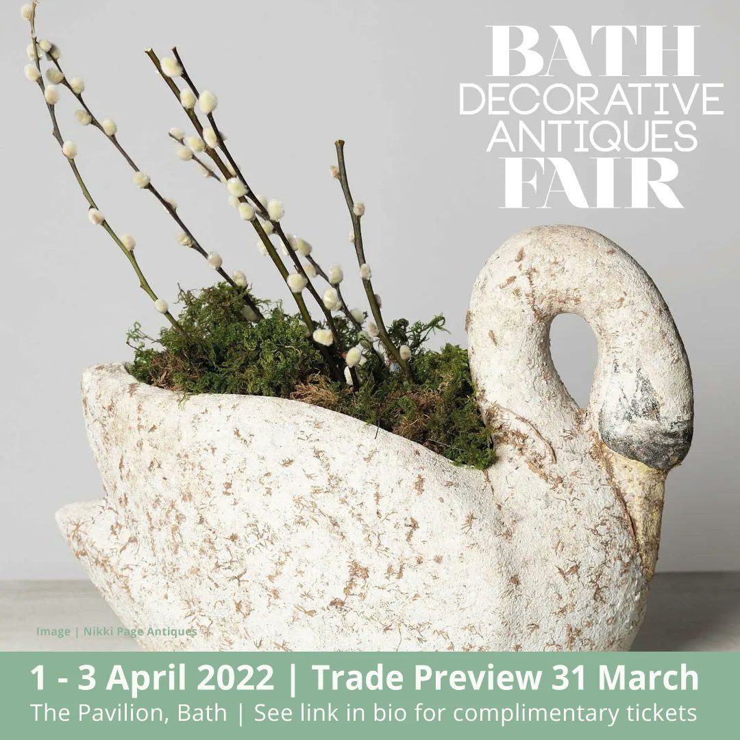 BathDecFair's tweet photo. Save the date for the next edition of the much loved #BathDecFair, taking place in Spring from 1 - 3 April with a trade preview on Thursday 31 March. See https://t.co/4rMTxp7Pvi for the full exhibitor list and to download a complimentary ticket! @nikkipageantiques https://t.co/qJ5KitYifd