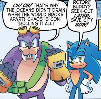In Archie's adaptation of Sonic Unleashed, it is confirmed that Chaos used their power to keep all of the oceans on Mobius from draining, despite the planet being split into several pieces. 
