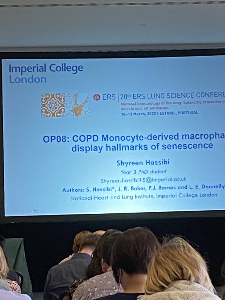 Great 1st conference talk by <a href="/HassibiShyreen/">Shyreen Hassibi</a> <a href="/ImperialNHLI/">NHLI</a> Imperial President’s Scholar #LSC2022 <a href="/EuroRespSoc/">ERS</a>