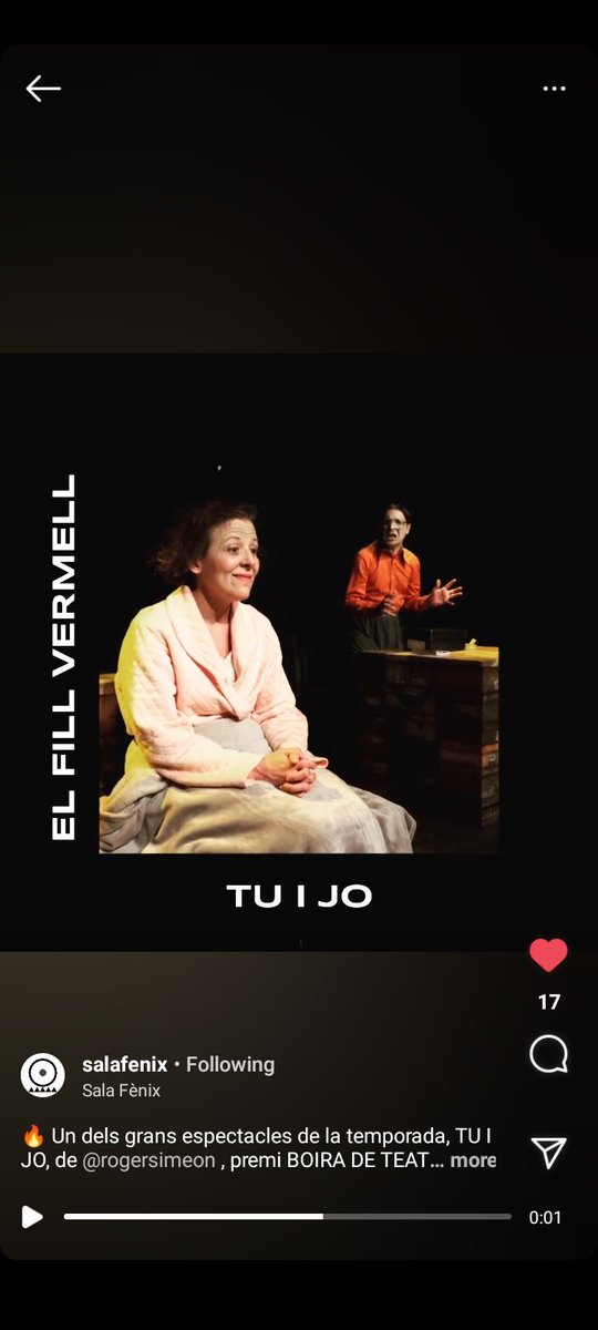SalvadoGenis's tweet photo. 🔥 Un dels grans espectacles de la temporada, TU I JO, de @rogersimeon , premi BOIRA DE TEATRE 2010 per @omnium

NO T'HO PERDIS, T'HO DIEM MOLT BOJAMENT 💥

🎟️ Entrades a https://t.co/xXXDthCRPZ

#tuijo #salutmental #teatrecatalà #teatrecontemporani #salafenix #onelteatrebatega https://t.co/Z5aCBwqvUj