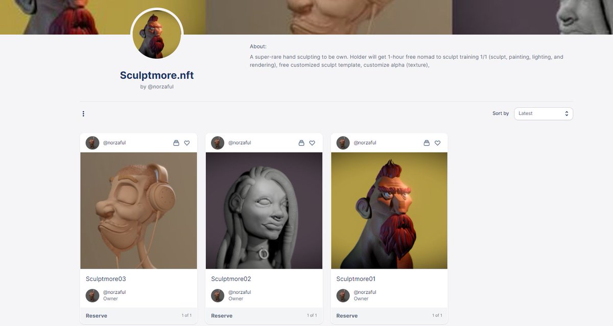 Hey guys.. dont forget out date tonight❤❤❤.. 1 more hour to start mint my small project "Sculptmore.nft"..
This is ur chance to learn how to sculpt using nomad sculpt 🔥🔥🔥🔥🔥