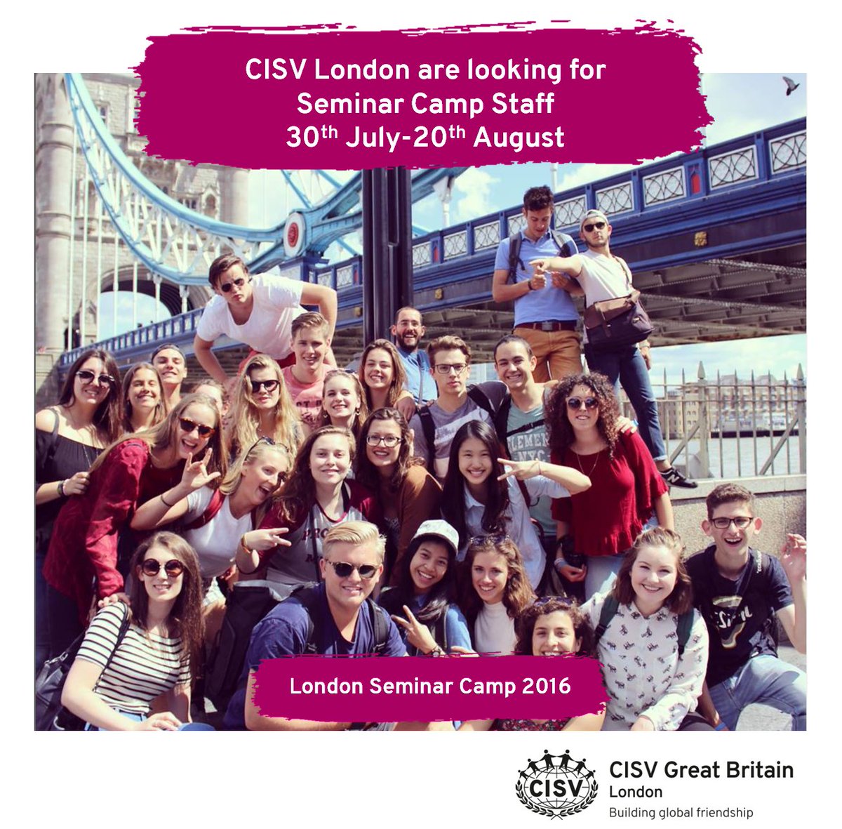 🇬🇧 Studying, travelling or living in Great Britain? We want to hear from you!

CISV London are looking for Seminar Camp Staff!

Dates: 30th July-20th August, international staff may be considered. 
Apply here: bit.ly/3o54kjQ
Questions? volunteers@gb.cisv.org

#cisv
