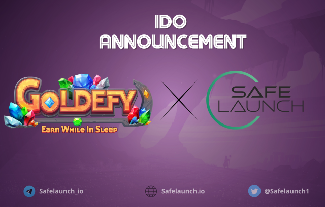 Safelaunch1's tweet image. 🔥 #SaFeLaunch will be hosting an #IDO with @GoldeFy_  🚀🚀

🎮@Goldefy_ is a decentralized blockchain-based metaverse mining game where you can play to earn

⏰ #IDO starts: Mar 14th 1:00 PM UTC.

👉 Gleam Contest: gleam.io/QlgFL/safelaun… 

👉 safelaunch.io/deals/launch-p…

#IDO