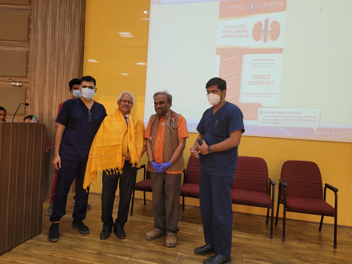Nair_Sanj's tweet photo. @kidneydrsoundar sir, who founded our dept as he has done so many others in TN, in his brief address reminded us of our responsibilities to our students. Of ensuring med students get inspired not intimidated by Nephrology. I'm sure @srigola751 's talk did just that today 5/n https://t.co/F2jF9qKu6O