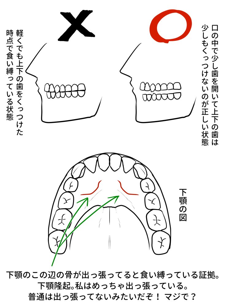 食い縛りの話し
集中してる時とか知らずに食い縛っているので気を付けよう 
