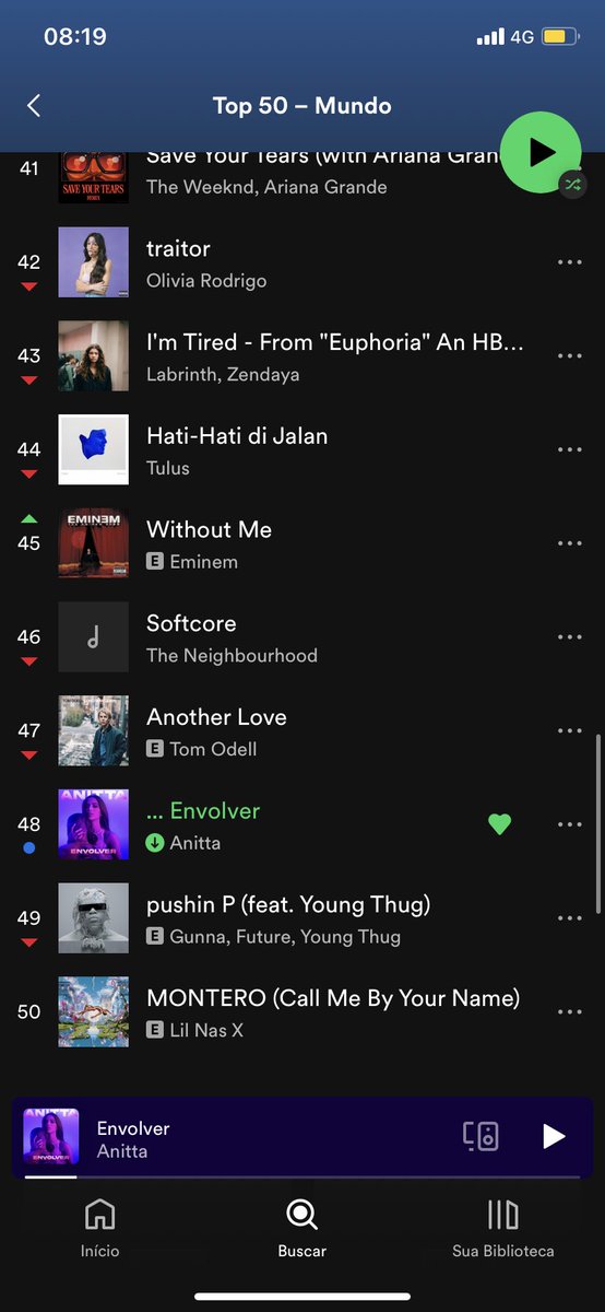 alyLima97's tweet photo. O primeiro TOP 50  mundial solo veio aí! Orgulho 🥺 #Envolver #Anitta https://t.co/jQ7OgGtTsD