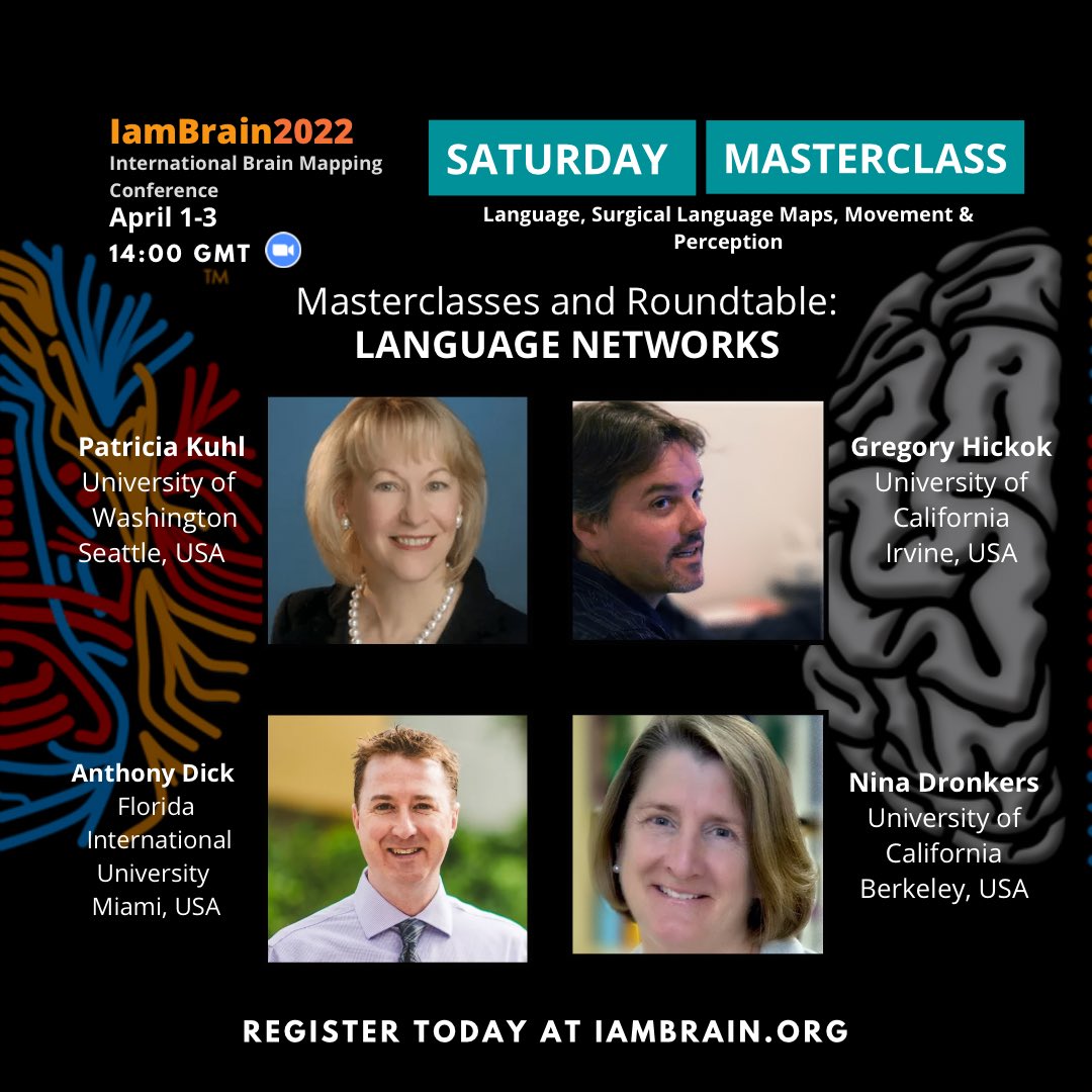 Introducing Day 2: Don’t miss out on the language network masterclasses and roundtable from language experts! 
Visit Iambrain.org for more information. <a href="/FIU/">FIU</a> <a href="/UCIrvine/">UC Irvine</a> <a href="/UCBerkeley/">UC Berkeley</a> <a href="/UW/">University of Washington</a> 
<a href="/CNS_Update/">CNS</a> <a href="/neurocirurgiabr/">Julio Pereira - Neurocirurgião SP</a> <a href="/NeurosurgUCSF/">UCSF Neurosurgery</a> <a href="/NSTumorSection/">NS Tumor Section</a> <a href="/OHBM/">OHBM</a> #Iambrain2022