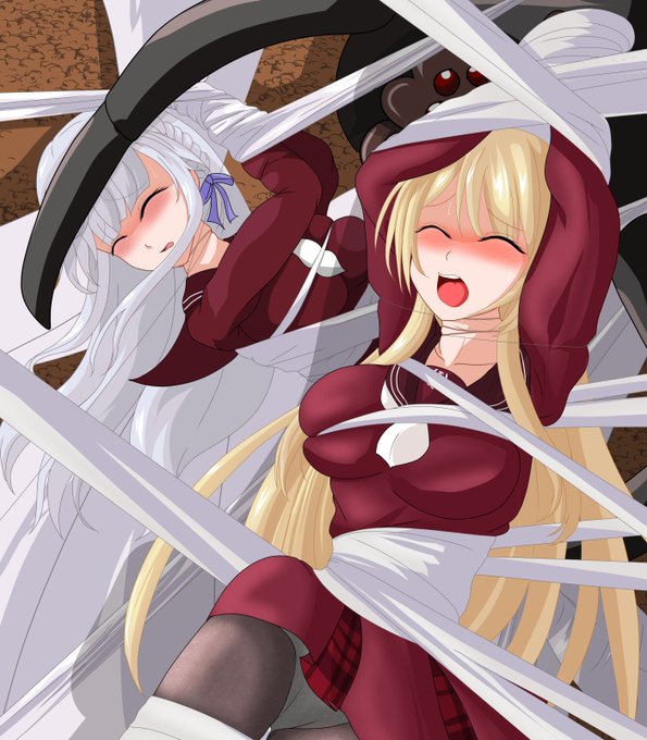 2人捕まった感じに雑に重ねたおまけ絵
('・ω|壁 