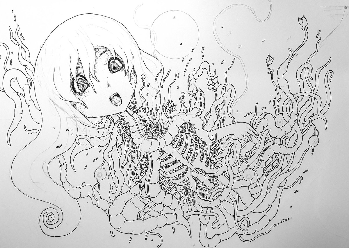 Rotworks's tweet photo. Outline progress. There's still more needs to be done. Balancing the composition is pretty tough on this one. But we're almost there. Thank you for the love today Twitch Fam!
#artistsontwitter #art #artwork #traditionalart #darkanimeart #rotworks #twitchstreamer #twitchaffiliate https://t.co/h47b3YTMlJ