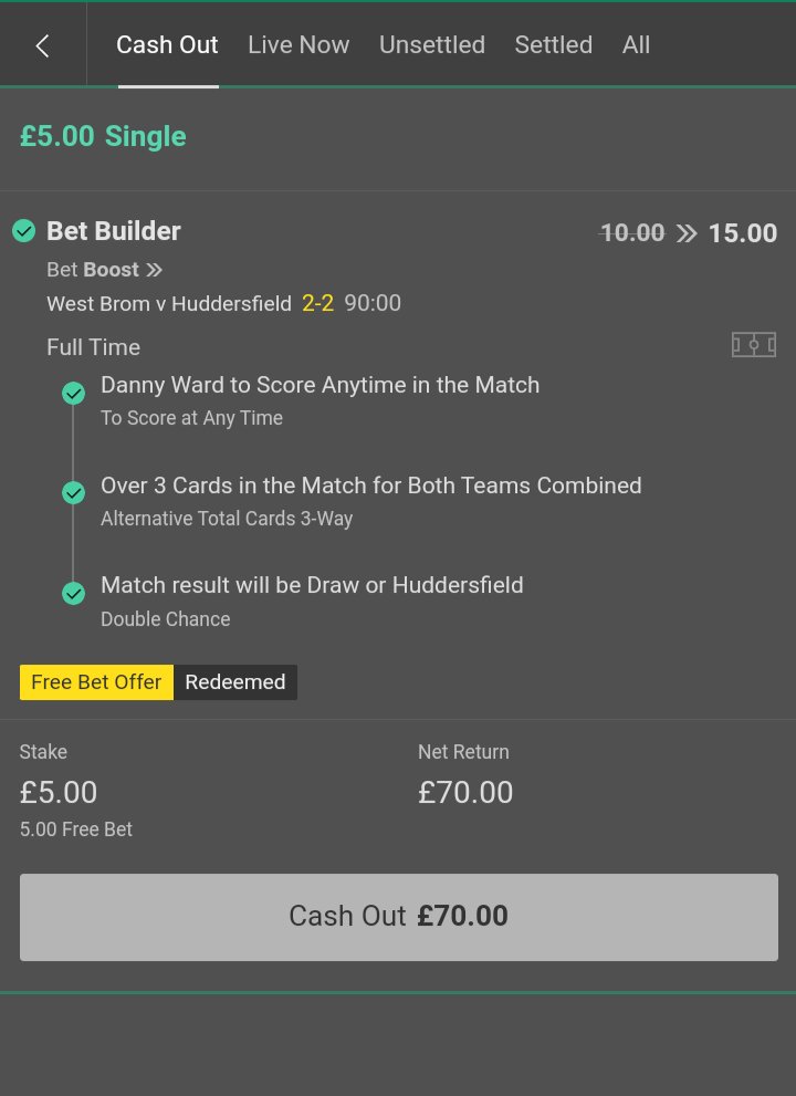 DAWaite's tweet photo. @AndyRobsonTips Went for one of their pre-arranged ones... Noice 👍 https://t.co/FsS7IqA9rC