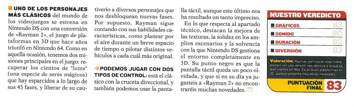 YumyYam2's tweet photo. Reseñas de #ProjectRub, Los Urbz, Spider-Man 2 y #Rayman DS. https://t.co/qU4D47bWJb