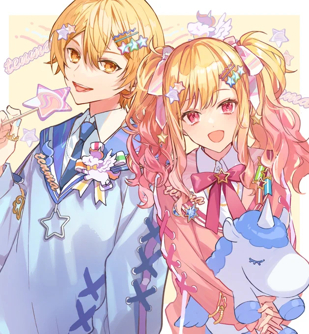 天馬兄妹🦄おそろいセーラーパーカー✨
#prsk_FA 