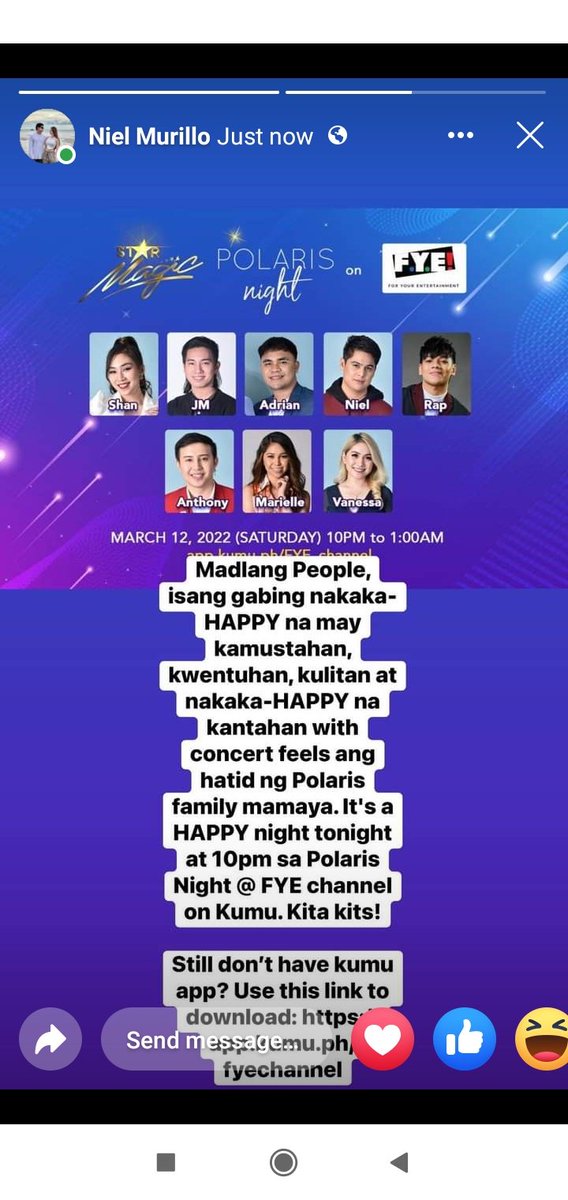 directioniels's tweet photo. Please support Kyah NIEL tonight at 10 pm sa Polaris Night at FYE channel on Kumu.Go ,Kyah NIEL.We love you..❤️❤️❤️

ctto:@boyband_nielm IG story

#NielMurillo #BoybandPH #DirectioNIEL https://t.co/mx8BxKwUCn