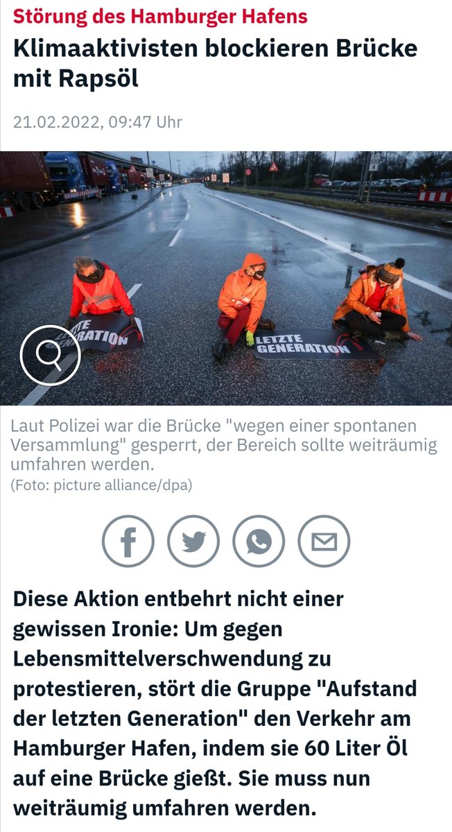 Sonnenblumenöl und Rapsöl sind jetzt knapp weil ich sie als Protest gegen Lebensmittelverschwendung auf die Straßen kippe