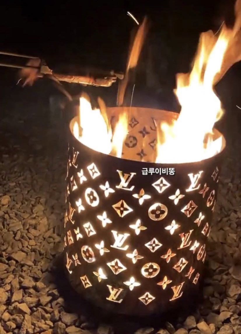 springkies on X: mino camping with a louis vuitton fire pit???? like who  does that??? reminds me of when he tried to buy a gucci tent lmao   / X