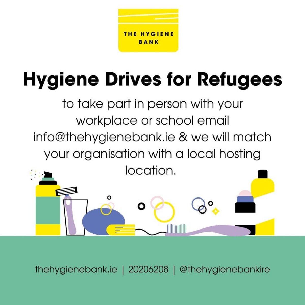 HygieneHubKE's tweet photo. With the number of refugees arriving into Ireland increasing on a daily basis, to meet the expanding need for hygiene &amp; personal care items, we are running virtual hygiene drives to allow the Irish population to support those arriving. See https://t.co/MwF7ddvraG on how to help💛 https://t.co/QpDO8mdiku