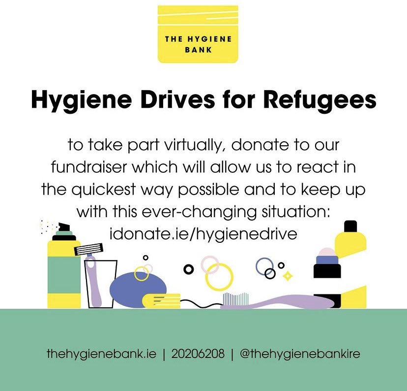 HygieneHubKE's tweet photo. With the number of refugees arriving into Ireland increasing on a daily basis, to meet the expanding need for hygiene &amp; personal care items, we are running virtual hygiene drives to allow the Irish population to support those arriving. See https://t.co/MwF7ddvraG on how to help💛 https://t.co/QpDO8mdiku