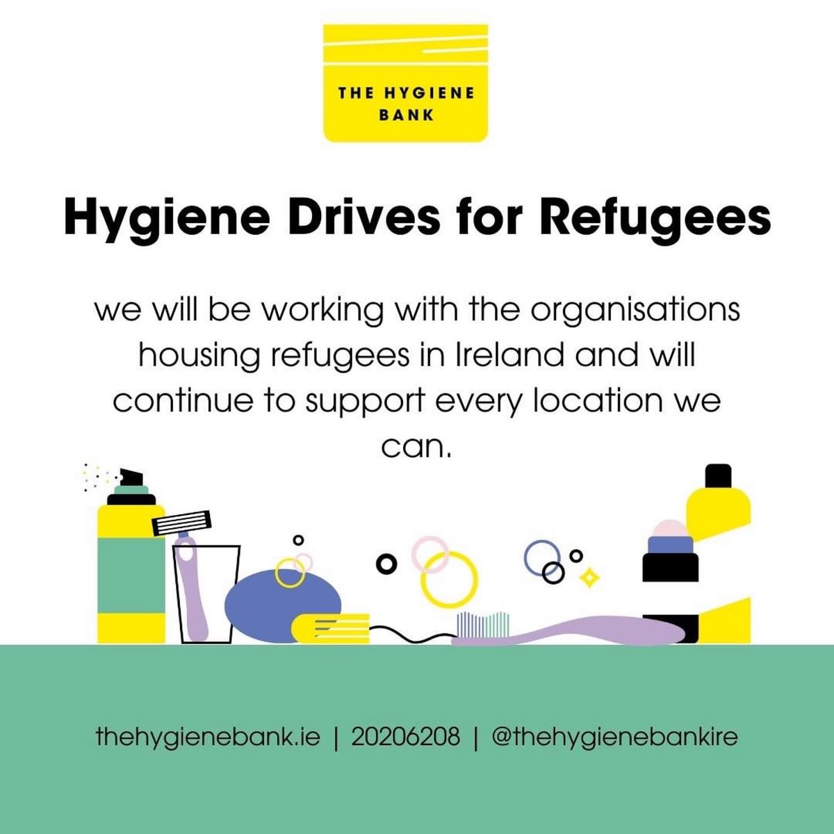 HygieneHubKE's tweet photo. With the number of refugees arriving into Ireland increasing on a daily basis, to meet the expanding need for hygiene &amp; personal care items, we are running virtual hygiene drives to allow the Irish population to support those arriving. See https://t.co/MwF7ddvraG on how to help💛 https://t.co/QpDO8mdiku