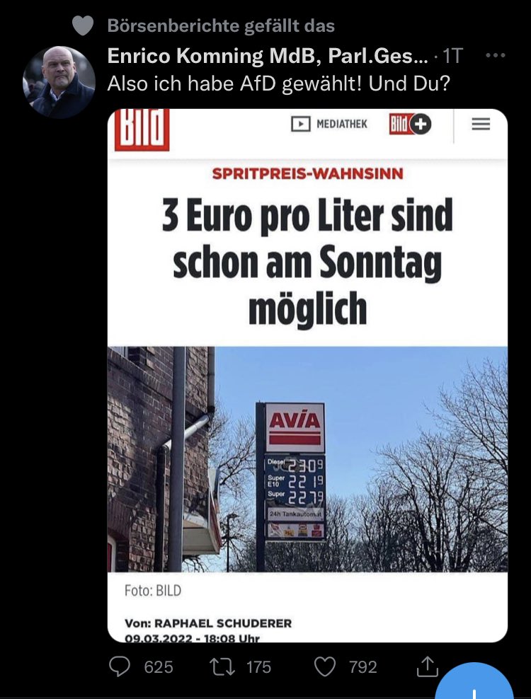 ⁦⁦<a href="/BoersenDE/">Börsenberichte</a>⁩ #AFD liken = #unfollow