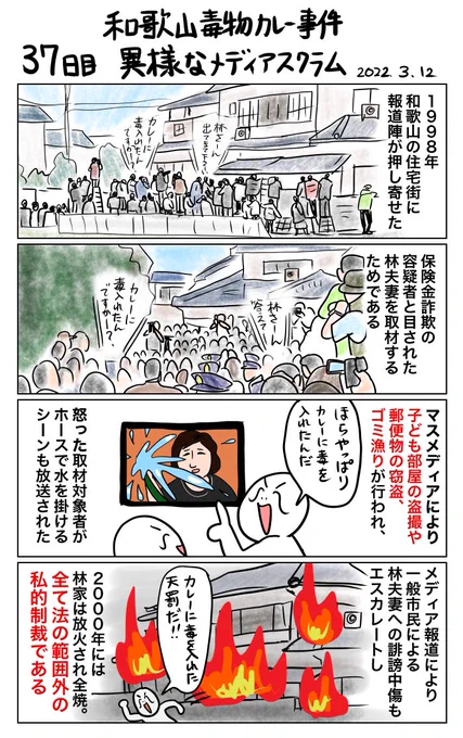 #100日で再生する日本のマスメディア 
37日目 和歌山毒物カレー事件 異様なメディアスクラム(日付訂正版2020年→2022年) 