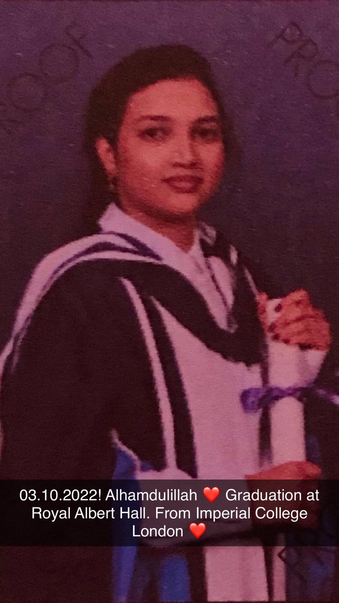 Alhamdulillah!!❤️ Finally had my graduation at the spectacular <a href="/RoyalAlbertHall/">Royal Albert Hall</a> <a href="/imperialcollege/">Imperial College London</a>  It was an amazing journey <a href="/ImperialNHS/">Imperial NHS 💙</a> <a href="/ImperialSandC/">Surgery and Cancer</a> <a href="/ImperialMed/">Imperial Medicine</a> #phdlife #Happiness #blessed