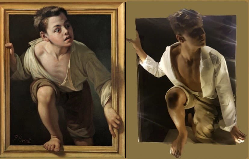 El alumno Héctor Toledo de 4⁰ ESO E representa el cuadro más emblemático del pintor catalán Pere Borrel del Caso, en un reto propuesto por el profesor de la materia Artes Escénicas. 👌🏻🎭