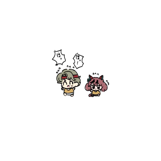 エアロビをする小さいネイチャと南坂
#ウマ娘 
