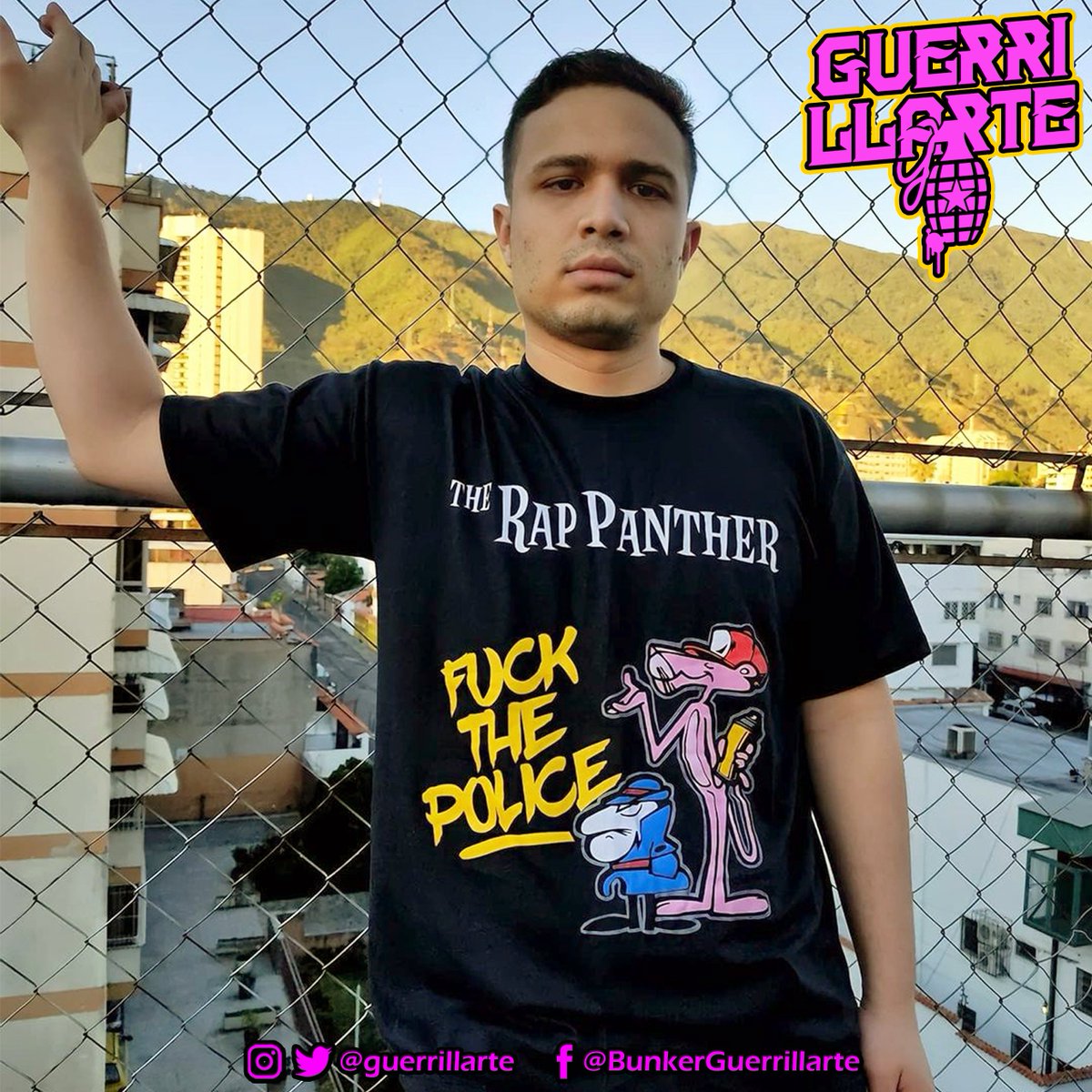 guerrillarte's tweet photo. THE RAP PANTHER Con Nuestro hermano SolidoMC de Los Hijos del Sur. Disponible en nuestra Tienda Virtual, Redes Sociales y vías de contacto #guerrillarte #bunkerguerrillarte #therappanther #fuckthepolice #caracas #venezuela #guerrillarte2022 #artilleriapesada #gadc22 #gaap22 https://t.co/FtrA0AP0qK