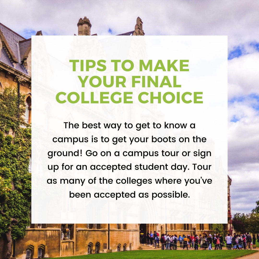 ADVCollegePlan's tweet photo. Struggling with your College Decision? 😳

Tip #3: Get your boots on the ground! ✅

#bestfitcollege #collegeadmissionsdecisions #collegedecisions #collegeplanningtips #tipsforcollegeapplicants #freecollegeadvice https://t.co/iAafWWt56D